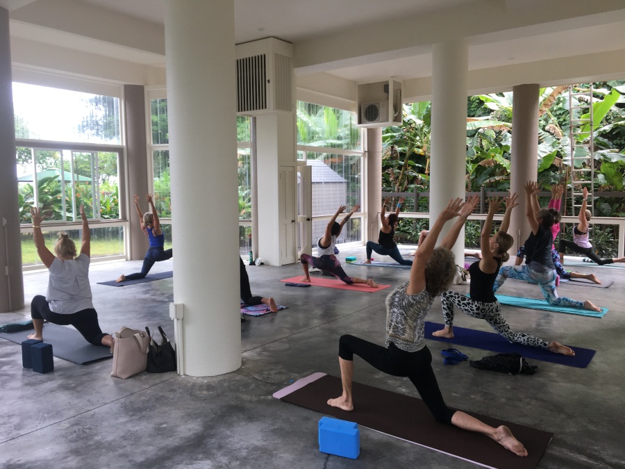 Outdoor Yoga Pilates Dance Classes - Hilo Beach House Inn - A Hawaii Beachfront Boutique Inn